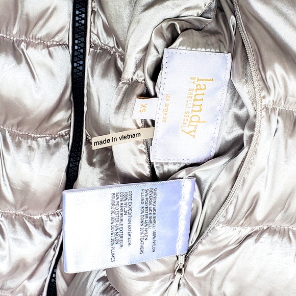 Reversible Laundry by Shelli Segal Navy Blue/White Silver Puffer Jacket - Picture 12 of 12